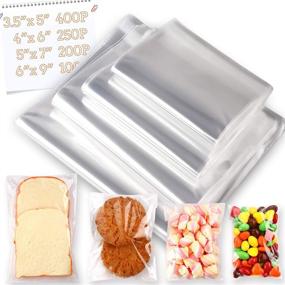 img 4 attached to 🛍️ 950 Clear Resealable Cellophane Bags in 4 Sizes: 3.5×5, 4×6, 5×7, 6×9 Inches - Ideal for Bakery, Snacks, Candle, Soap, Cookie, Jewelry, Cards