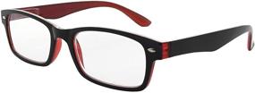 img 4 attached to Eyekepper Black-Red Reading Glasses with Spring Hinges and Case (+2.0)