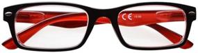 img 3 attached to Eyekepper Black-Red Reading Glasses with Spring Hinges and Case (+2.0)