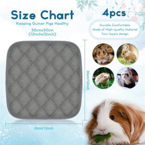 img 2 attached to 🐹 Rypet Guinea Pig Fleece Cage Liners - 4 Pack of Washable Pee Pads: Waterproof, Reusable & Non-Slip Bedding for Small Animals (12"x 12")