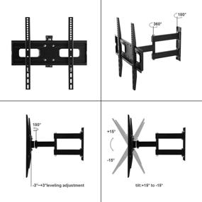 img 3 attached to 📺 ORIENTOOLS TV Wall Mount Bracket: Fits 23"-56" LED LCD Flat Screen TVs, ±15° Tilting, VESA up to 400x400mm, Full Motion Swivel Articulating Arm, Supports up to 110 lbs.