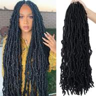 🧜 youngther 24-дюймовые волосы крючком faux locs: удлиняемые, предварительно выполненные петли, мягкие пучки для черных женщин (6 пакетов, 24 дюйма, цвет 1b) логотип