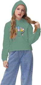 img 1 attached to 🦄 Kids Unicorn Hooded Crop Tops Jackets Girls Sweatshirts, Fall Clothes, 3-9 T