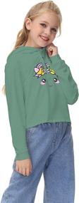 img 3 attached to 🦄 Kids Unicorn Hooded Crop Tops Jackets Girls Sweatshirts, Fall Clothes, 3-9 T