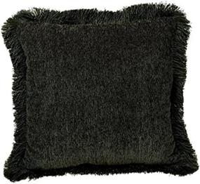 img 3 attached to 🛋️ Brentwood Trieste 18x18 Fringe Chenille Pillow, Moss - Luxurious Home Decor Accent with Tassel Trim