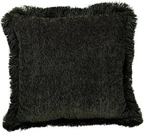 img 4 attached to 🛋️ Brentwood Trieste 18x18 Fringe Chenille Pillow, Moss - Luxurious Home Decor Accent with Tassel Trim