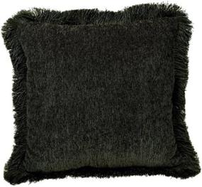 img 1 attached to 🛋️ Brentwood Trieste 18x18 Fringe Chenille Pillow, Moss - Luxurious Home Decor Accent with Tassel Trim