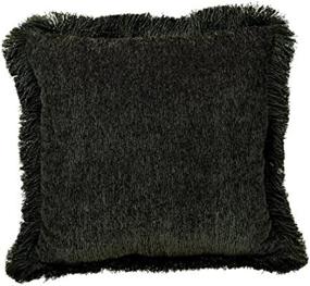 img 2 attached to 🛋️ Brentwood Trieste 18x18 Fringe Chenille Pillow, Moss - Luxurious Home Decor Accent with Tassel Trim