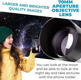 img 2 attached to Kids' Portable Telescope for Astronomy & Stargazing: Professional Refractor Telescope with 70mm Aperture, Remote, Tripod, Phone Holder, and Extra Lenses