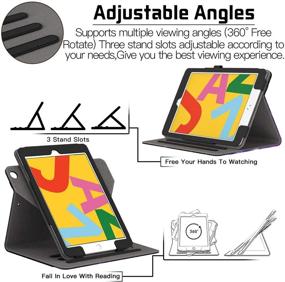 img 3 attached to 📱 Retear Case for New iPad (2021/2020/2019 Model, 9/8/7 Generation) 10.2 Inch: 360 Degree Rotating Smart PU Leather Stand Apple Cover with Auto Wake/Sleep - Reviews & Features