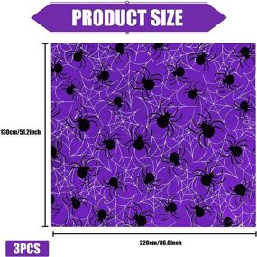 img 3 attached to 3Pcs Purple Spider Tablecloth for Halloween Party & Spider Man Theme Decorations - Disposable & Waterproof Cobweb Table Cover