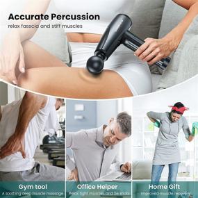 img 3 attached to 💆 GOBEES Deep Tissue Massage Gun, Percussion Muscle Massager with 30 Speeds - Quiet Handheld Massager for Muscles, Neck, Back, Shoulder, Leg - Includes 10 Heads & LCD Touch Screen