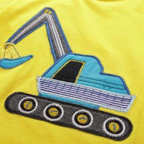 img 2 attached to 👕 Hongshilian Kids' Cotton Striped Tee: Fun Cartoon Appliques for Boys or Girls