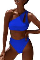 👙 high waisted one shoulder women's crop top swimsuit: sports bikini two piece with push up, ideal for flattering bathing suit fit logo