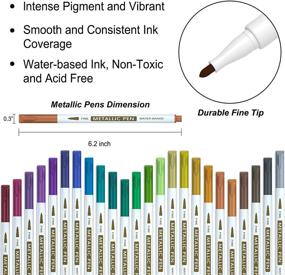 img 3 attached to 🖌️ Маркеры с металлическим наконечником от Shuttle Art - 24 ярких цвета для создания открыток, каллиграфии, искусства и ремесленных проектов - идеально подходят для черного картона, альбомов для вырезок, тканей и камней.