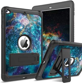 img 4 attached to BENTOBEN iPad Mini 4/5 Kids Case - Glow in The Dark Mandala Design | Heavy Duty Hybrid Shockproof 3-in-1 Protective Cover with Kickstand