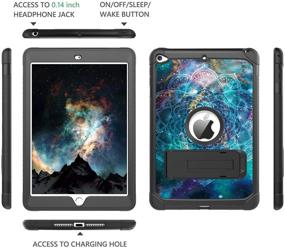 img 2 attached to BENTOBEN iPad Mini 4/5 Kids Case - Glow in The Dark Mandala Design | Heavy Duty Hybrid Shockproof 3-in-1 Protective Cover with Kickstand