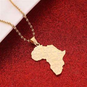 img 2 attached to 🌍 Stainless Steel Map of Africa Pendant Necklace: Stylish African Jewelry for Men and Women