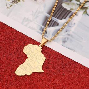 img 1 attached to 🌍 Stainless Steel Map of Africa Pendant Necklace: Stylish African Jewelry for Men and Women