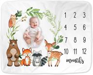 woodland monthly milestone blanket animals logo