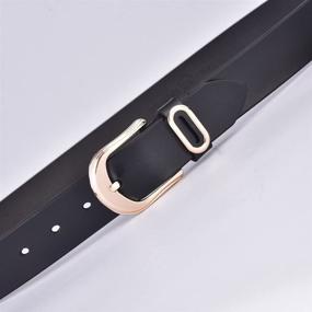 img 2 attached to 👖 Talleffort Women's Jeans Genuine Cowhide Leather Belts - Stylish Wide Belts for Women
