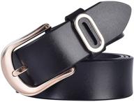 👖 talleffort women's jeans genuine cowhide leather belts - stylish wide belts for women logo