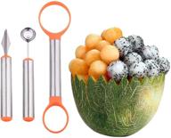 🥝 waao stainless steel melon baller, carving knife, and fruit scoop set - 3-in-1 tool for effortless fruit slicing, pulp separation, and carving логотип