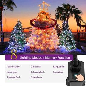 img 1 attached to 🎄 YASENN 300LED 99Ft Christmas String Lights Plug in, Multicolored Fairy Lights with 8 Lighting Modes for Garden, Tree, Patio, and Porch Decorations - Black Cable