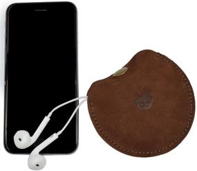 img 1 attached to 🎧 Hide & Drink Portable Headphone Leather Case: Swayze Suede; Ideal Earbuds Pouch & Cable Organizer for Tech Storage