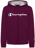 champion boys' scarlet fleece sweatshirt: top-quality clothing for casual comfort logo