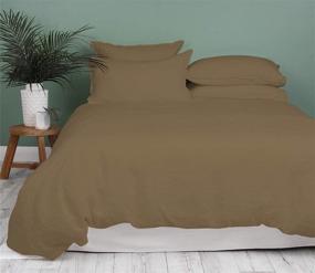 img 4 attached to 🛏️ Bluemoon Homes Twin Duvet Cover for Teens - 1000 Thread Count Taupe 3 Piece Set, 100% Long Staple Egyptian Cotton Quilt Cover in Twin/Twin XL Size - Silky Soft, Breathable with Hidden Zipper