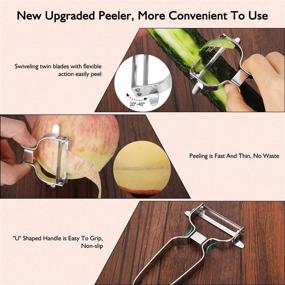 img 2 attached to Stainless Steel Kitchen Tool Peeler: Includes 2 Extra Blades - Perfect for Fruits, Veggies, Potato, Carrot - Home Cooking Essential