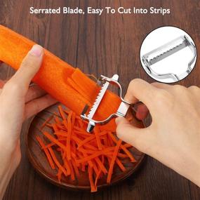 img 1 attached to Stainless Steel Kitchen Tool Peeler: Includes 2 Extra Blades - Perfect for Fruits, Veggies, Potato, Carrot - Home Cooking Essential