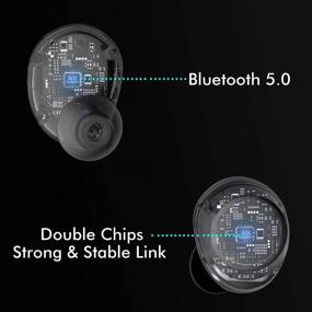 img 3 attached to 🎧 Ultimate Wireless Bluetooth 5.0 Earbuds: Waterproof, Noise-Cancelling, with Mic, Touch Control, LED Display, Power Bank - A1-L