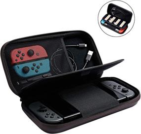 img 2 attached to 🎮 Etchimp Switch Case for Nintendo Switch and Switch OLED, Travel Carrying Case with Legend of Zelda Breath of the Wild Design, Portable Carry Case with Sheikah Slate Eye for Switch and Switch OLED.