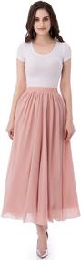 img 3 attached to Emondora Womens Chiffon Pleated Lavender Skirt: Elegant Women's Clothing for a Chic Look