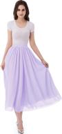 emondora womens chiffon pleated lavender skirt: elegant women's clothing for a chic look logo