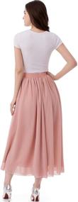 img 1 attached to Emondora Womens Chiffon Pleated Lavender Skirt: Elegant Women's Clothing for a Chic Look