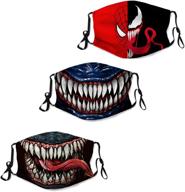 🎃 3pcs halloween mask for men with 6pcs filter, washable horror movie face cover for youth and adult logo