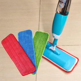 img 3 attached to 🧹 Shappy Mop Microfiber Cleaning Pads Replacement Heads for Spray Mops and Reveal Mops - Washable 16.5 x 5.5 Inch