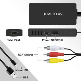 img 1 attached to 🔌 HDMI to RCA Converter for Audio Video Signals - Plug and Play HDMI to RCA (AV) Composite Video and L/R Stereo Audio Converter