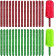 romooa 30 pieces acrylic popsicle stick reusable cakesicle sticks - mini mirror ice cream sticks & cakesicle mold for home cake candy gifts party craft (4.6 inches, red, green) logo