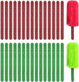 img 4 attached to Romooa 30 Pieces Acrylic Popsicle Stick Reusable Cakesicle Sticks - Mini Mirror Ice Cream Sticks & Cakesicle Mold for Home Cake Candy Gifts Party Craft (4.6 Inches, Red, Green)