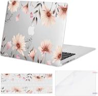 🌸 transparent mosiso macbook air 13 inch case - galsang flower design (2010-2017 release) logo