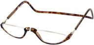 👓 clic sonoma single vision half frame designer reading glasses in light tortoise, +2.00 - stylish and practical eyewear logo