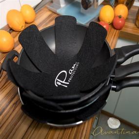 img 3 attached to 🍳 Avantina Pot and Pan Protectors (6 Pcs) - 16 Inches Wide - Stacking Pan Protector - Prevent Scratching, Separate and Protect your Dishes - Made of Felt