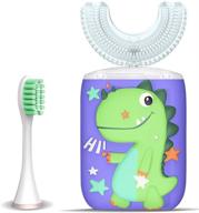 dinosaur u-shaped ultrasonic automatic kids electric toothbrush with soft replacement bristle heads, six modes, 360° oral cleaning, ipx7 waterproof, smart rechargeable toothbrush (2-6 year old) logo
