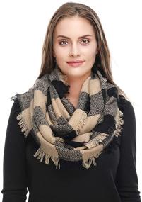 img 4 attached to 🧣 Lucky Leaf Cashmere Infinity Scarves & Wraps – Stylish Women's Accessories with Pattern