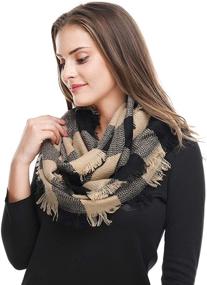 img 1 attached to 🧣 Lucky Leaf Cashmere Infinity Scarves & Wraps – Stylish Women's Accessories with Pattern