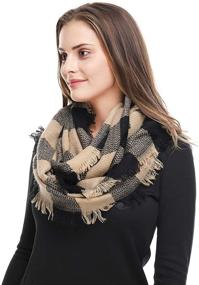 img 3 attached to 🧣 Lucky Leaf Cashmere Infinity Scarves & Wraps – Stylish Women's Accessories with Pattern